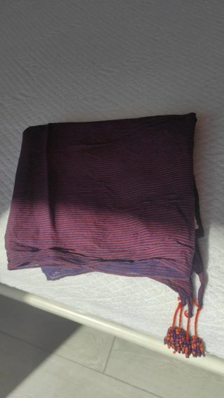 Foulard a quadri verde,nero tortora, blu e arancio