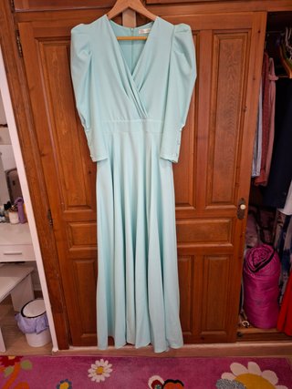 Vestido largo verde menta