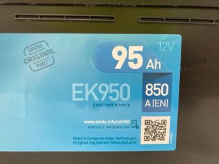 Batería EXIDE AGM EK950 95Ah 12V