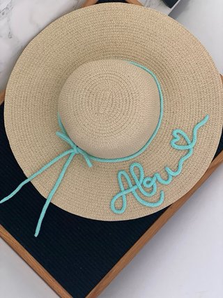 Sombrero tipo Pamela personalizada con tu nombre