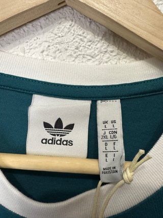 Polo Adidas Talla L Verde Azulado