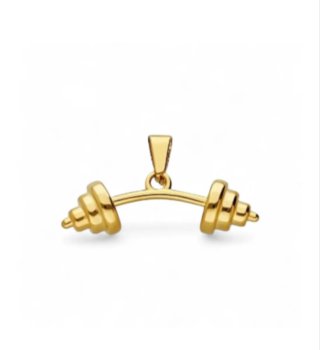 Colgante Barra de Pesas Dorada