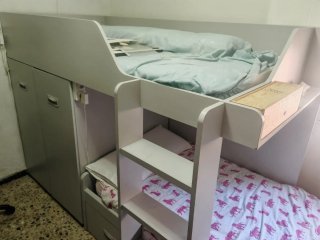 Cama tren doble con cajones