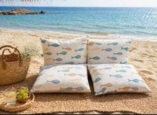 4 Cojines 60x40 Diseño Peces