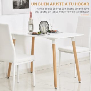 Tavolo da Pranzo Nordico Bianco 120x60cm