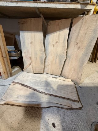 Tablas de madera: pino, fresno y platanera