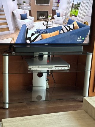 Mueble TV cristal y metal