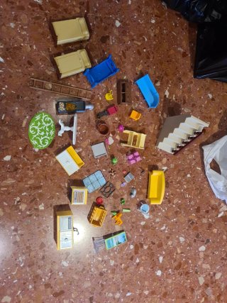 Mansión Playmobil Rosa y Azul + Complementos