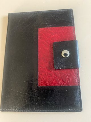 Porta documenti vintage nero e rosso