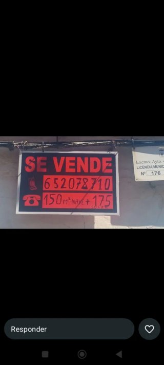 Se Vende Nave 150m² + Solar 175m²