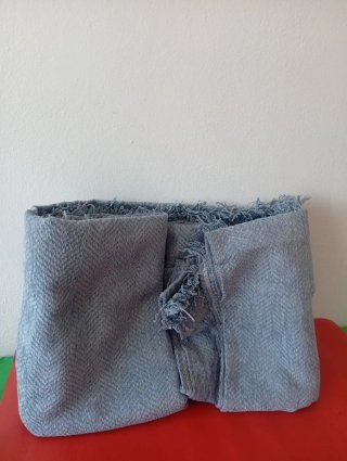 Colcha azul lago para sofá o cama