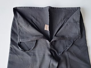 Pantaloni neri Donna Taglia 46, con Zip e laccetti