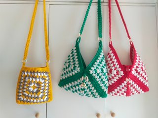 Bolso de crochet grueso de algodón