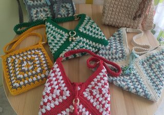 Bolso de crochet grueso de algodón