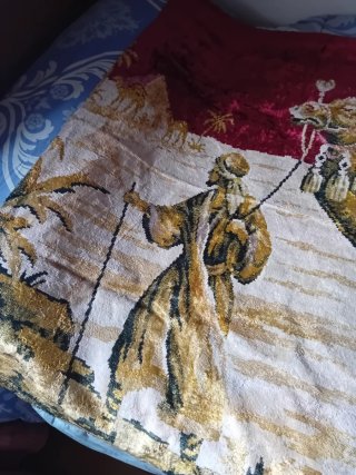 Tapiz antiguo camellos y jinete