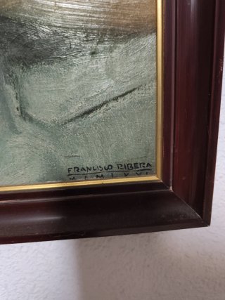 Cuadro mujer óleo madera