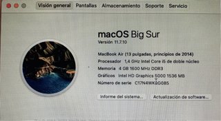 MacBook Air 13' Intel Core i5 Doble Núcleo
