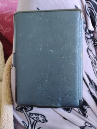 Amazon Kindle grigio con farfalle