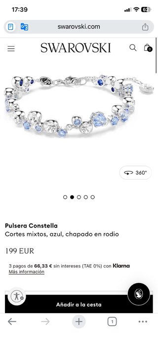 Pulsera Swarovski Constella Azul y Plata