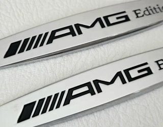 2 Embemas AMG Laterales Logo con Pegatina Mercedes
