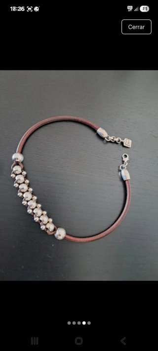 Collar de cuero y plata 1 para mi