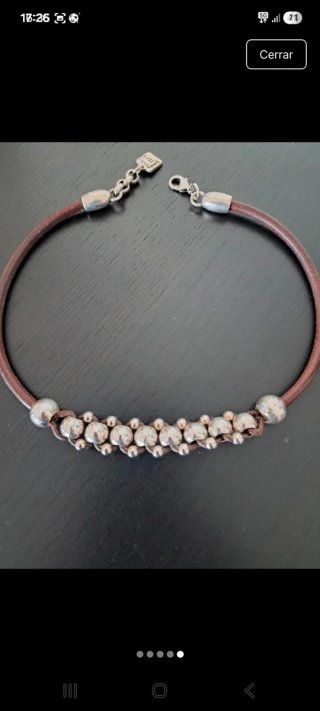 Collar de cuero y plata 1 para mi