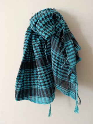 Bufanda tipo Keffiyeh palestino azul y negro