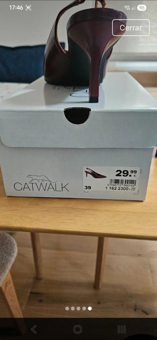 Zapatos Catwalk granates tacón bajo talla 39