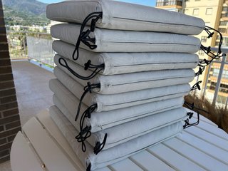 Cojines de exterior desenfundables beige/gris