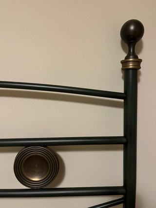 Cabecero cama 90 cm metal negro y dorado