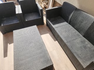 Conjunto Sofás Exterior Ratán Antracita