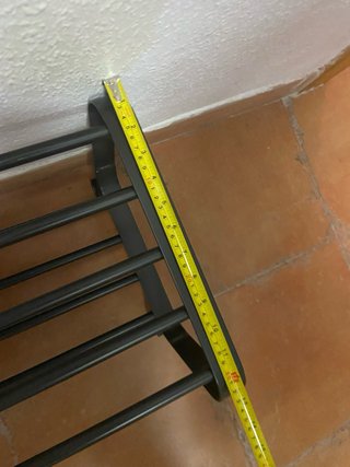 Zapatero metálico negro 2 niveles