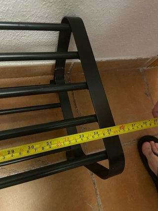 Zapatero metálico negro 2 niveles