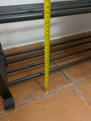 Zapatero metálico negro 2 niveles