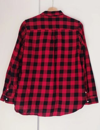 Camisa H&M cuadros roja y negra