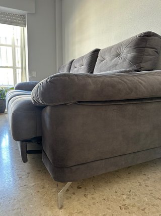 Sofá 5 plazas gris con 3 cuerpos extensibles