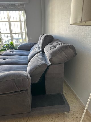 Sofá 5 plazas gris con 3 cuerpos extensibles