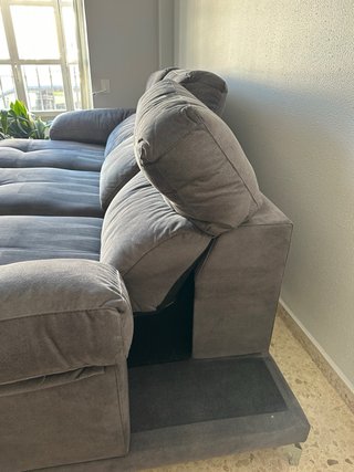Sofá 5 plazas gris con 3 cuerpos extensibles