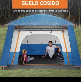 Tienda de campaña familiar azul