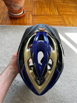 Casco Bell Azul y Dorado