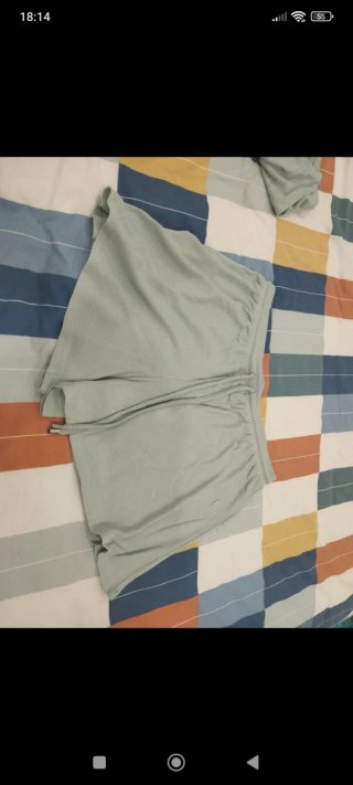 Pijama corto textura waffle verde talla única