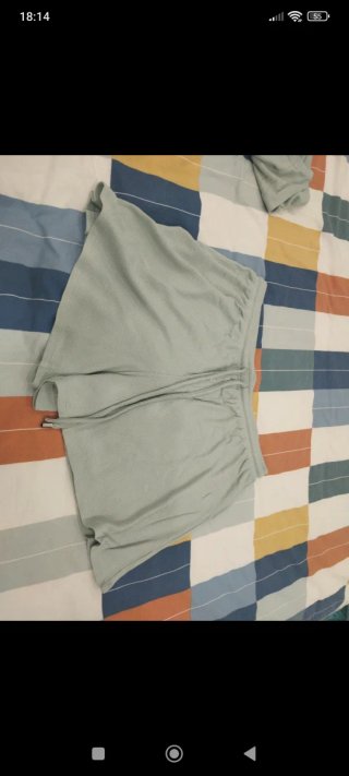 Pijama corto textura waffle verde talla única