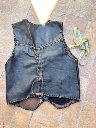 LAST PRICE Gilet Pelle Vera L Nero Marrone