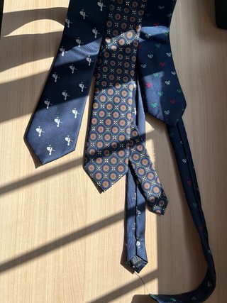 3 Corbatas Azul Marino