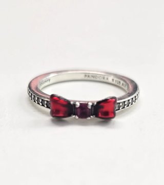 Anillo Pandora Disney Plata 925 Lazo Rojo