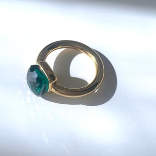 Anello in Acciaio e Oro 18K Verde T6