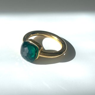 Anello in Acciaio e Oro 18K Verde T6