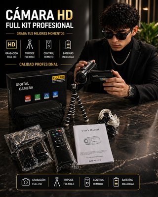 Cámara HD Full Kit Profesional + Trípode + Control