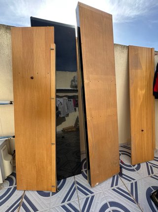 Armario 5 puertas cristal y madera