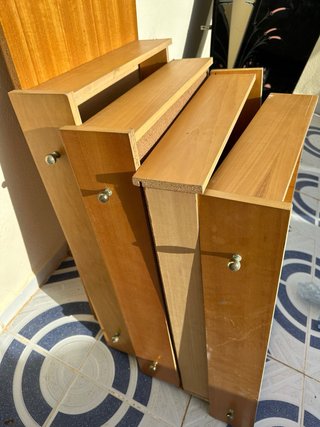 Armario 5 puertas cristal y madera